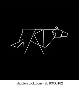 Wolf Polygonal Lines Illustration for Logo or Graphic Design Element. Vector Illustration