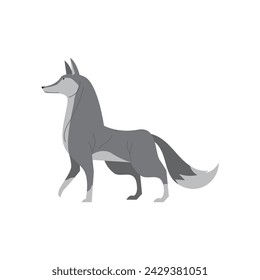 Wolf Predator Animal Cartoon Style Illustration