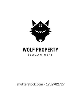 Wolf property logo design template. Property of wolves