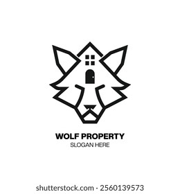 Wolf property logo design template. Property of wolves