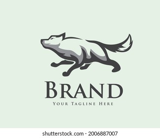 wolf ready attack monochrome drawing art logo design template illustration inspiration