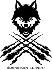 Wolf Rip Clawed Paper Mascot