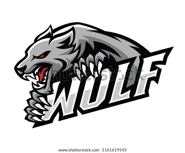 Wolf Roar Gripping Text Logo Illustration Stock Vector (Royalty Free ...