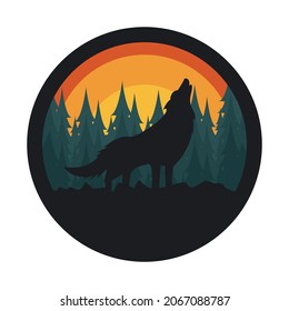 The wolf roar logo template vector design