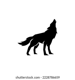 el símbolo del logotipo de la línea del lobo roars diseña el vector