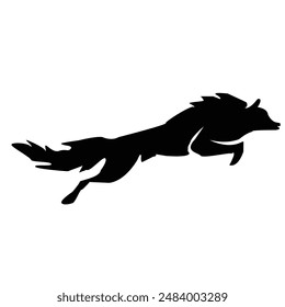 Wolf Running So Fast Silhouette Vector EPS 10