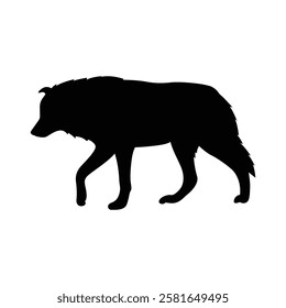 Wolf Running Pack Vector Silhouette.