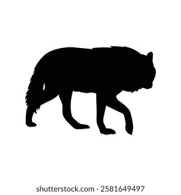 Wolf Running Pack Vector Silhouette.