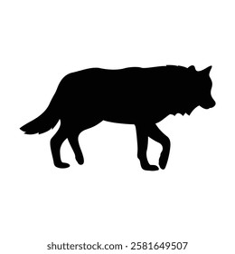 Wolf Running Pack Vector Silhouette.