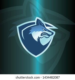 Wolf with seal logo icon design vector