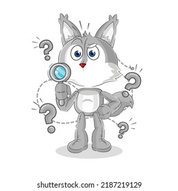 the wolf searching illustration. character vector