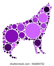 wolf shape vector design by color point