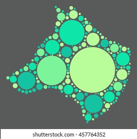 wolf shape vector design by color point