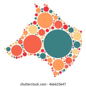 wolf shape vector design by color point