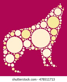 wolf shape vector design by color point