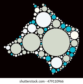wolf shape vector design by color point