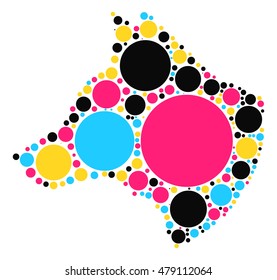 wolf shape vector design by color point