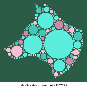 wolf shape vector design by color point