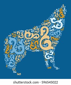 Wolf shape vector design illustration
