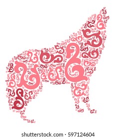 Wolf shape vector design illustration
