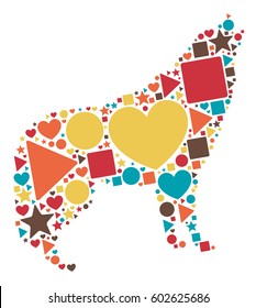 Wolf shape vector design illustration
