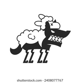 wolf in sheep s clothing gaming mascot logo template