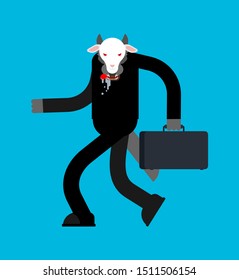 Wolf in sheep's clothing businessman isolated. Business vector illustration