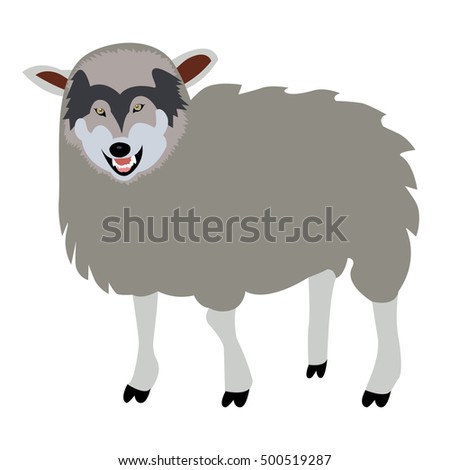 Wolf in sheep's clothing concept, vector