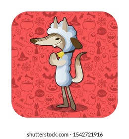 Wolf in sheep's clothing. Halloween character. Vector illustration