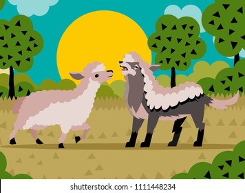 Wolf in sheep's clothing and sheep