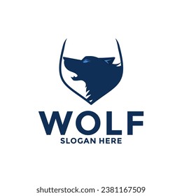 Wolf Shield Logo Vector, Wolf logo design template