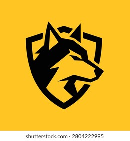 Wolf Shield Logo Vector