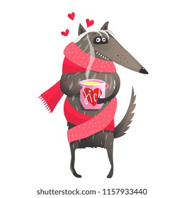 Wolf Sick in Love Drinking Tea