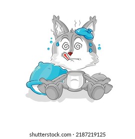 the wolf sick vector. cartoon character