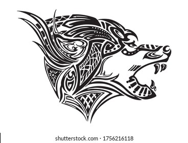 Wolf Side Head Design Viking Celtic Stock Vector (Royalty Free ...
