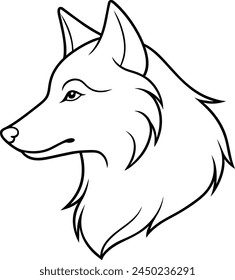  Wolf side head vector illustration.
