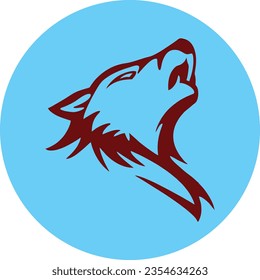 Animación en silueta de lobo. Archivo EPS de alta resolución