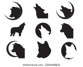 Wolf Silhouette Black and White -Vector Illustration Stock Vector - Illustration of wolf, Wolf Head Logo clip art collection of vector-Wolf Clip Art HD EPS Downlaod, Creative Business Design