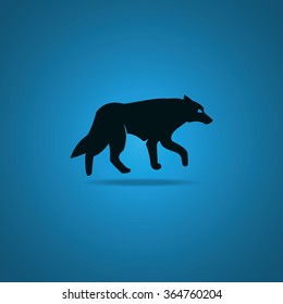 Wolf silhouette. Flat illustration.