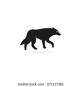 Wolf silhouette. Flat illustration.