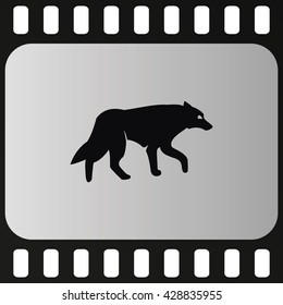 Wolf silhouette. Flat illustration.