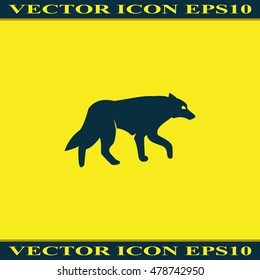 Wolf silhouette. Flat illustration.
