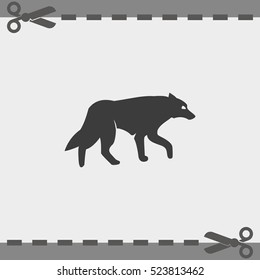 Wolf silhouette. Flat illustration.