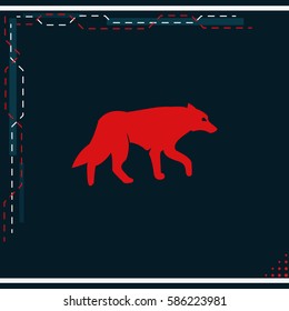 Wolf silhouette. Flat illustration.