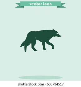 Wolf silhouette. Flat illustration.
