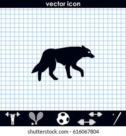Wolf silhouette. Flat illustration.