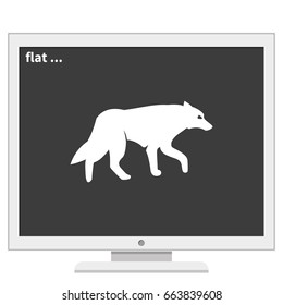 Wolf silhouette. Flat illustration.