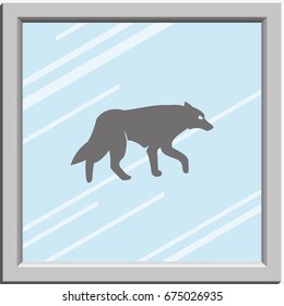 Wolf silhouette. Flat illustration.
