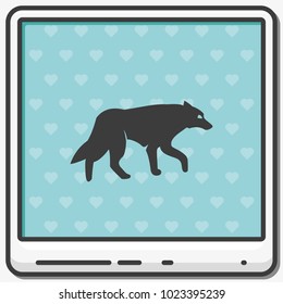 Wolf silhouette flat vector icon.