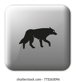 Wolf silhouette flat vector icon.